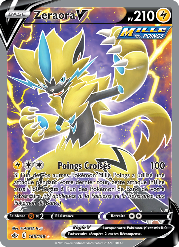 Zeraora V 165 — Règne de Glace (French Pokémon TCG card)
