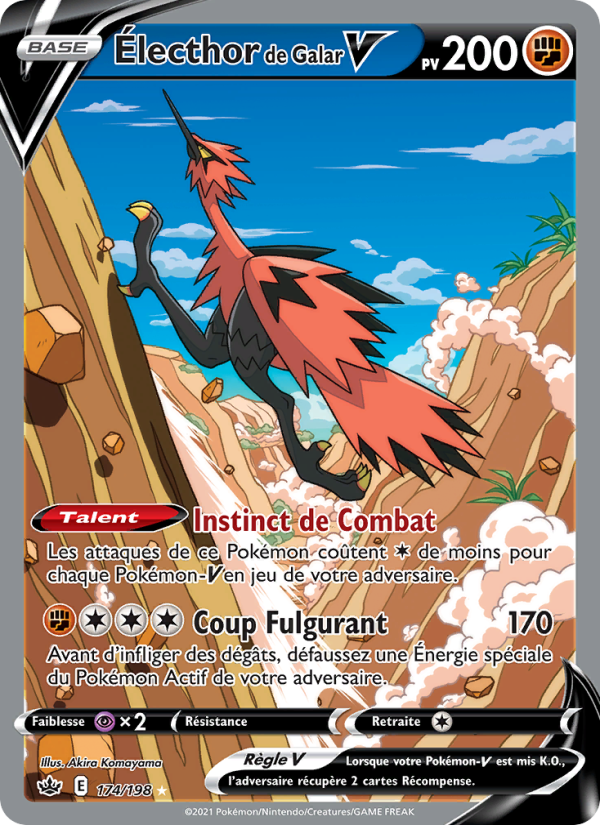 Électhor de Galar V 174 — Règne de Glace (French Pokémon TCG card)