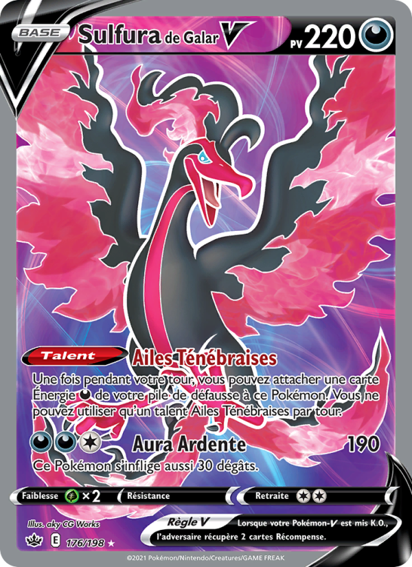 Sulfura de Galar V 176 — Règne de Glace (French Pokémon TCG card)
