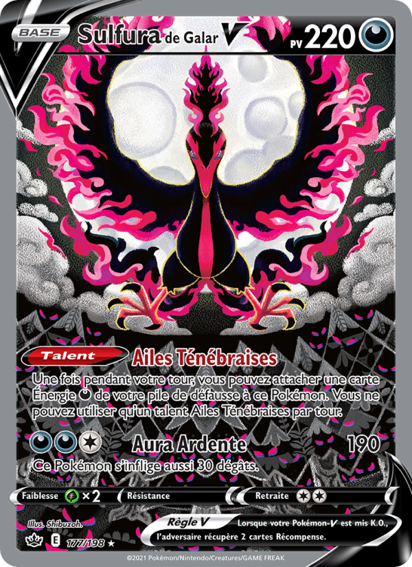 Sulfura de Galar V 177 — Règne de Glace (French Pokémon TCG card)