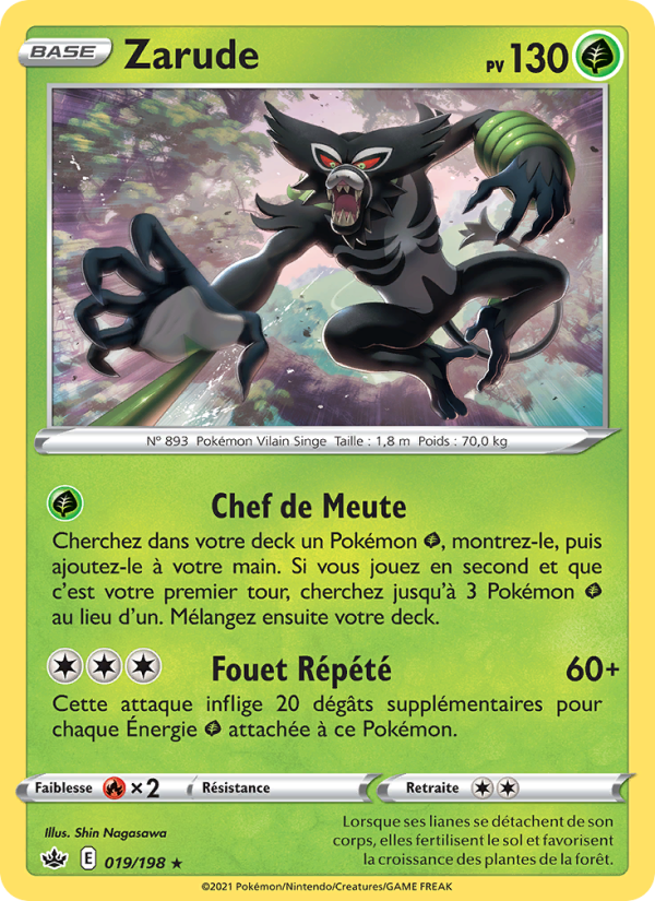 Zarude 19 — Règne de Glace (French Pokémon TCG card)