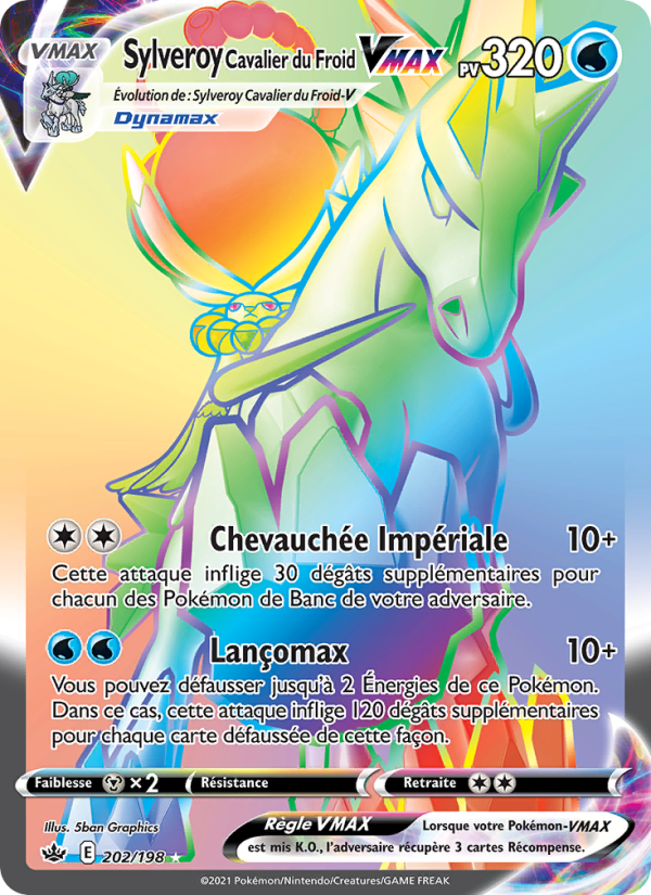Sylveroy Cavalier du Froid VMAX 202 — Règne de Glace (French Pokémon TCG card)