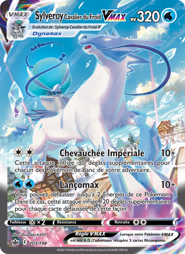 Sylveroy Cavalier du Froid VMAX 203 — Règne de Glace (French Pokémon TCG card)