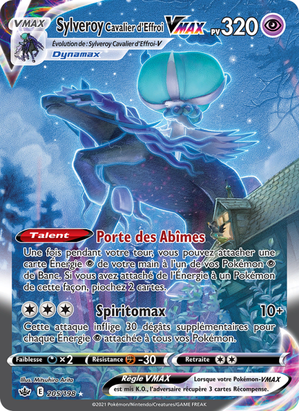 Sylveroy Cavalier d'Effroi VMAX 205 — Règne de Glace (French Pokémon TCG card)