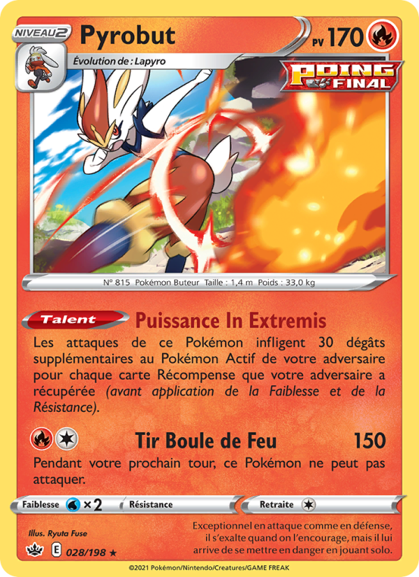 Pyrobut 28 — Règne de Glace (French Pokémon TCG card)