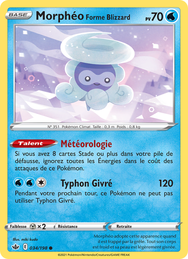 Morphéo Forme Blizzard 34 — Règne de Glace (French Pokémon TCG card)