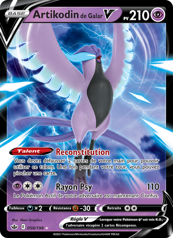 Artikodin de Galar V 58 — Règne de Glace (French Pokémon TCG card)