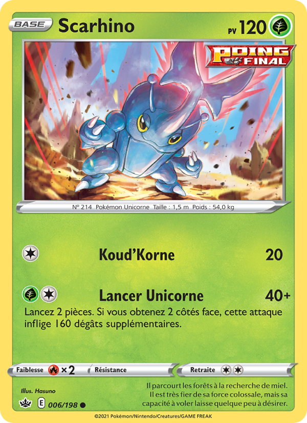 Scarhino 6 — Règne de Glace (French Pokémon TCG card)