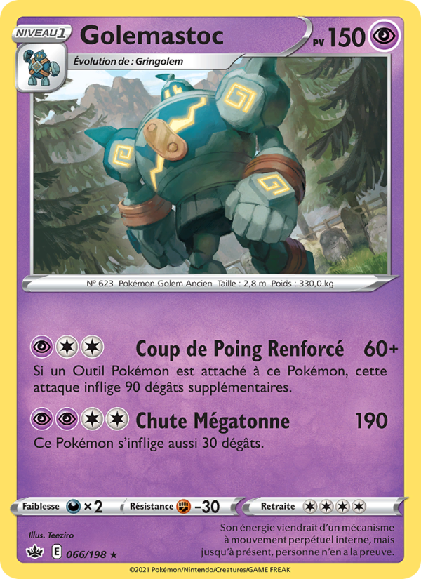 Golemastoc 66 — Règne de Glace (French Pokémon TCG card)