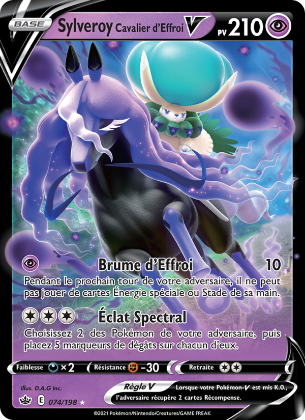 Sylveroy Cavalier d'Effroi V 74 — Règne de Glace (French Pokémon TCG card)
