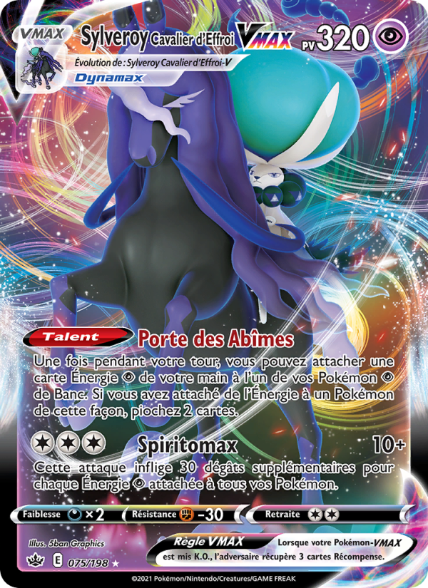 Sylveroy Cavalier d'Effroi VMAX 75 — Règne de Glace (French Pokémon TCG card)