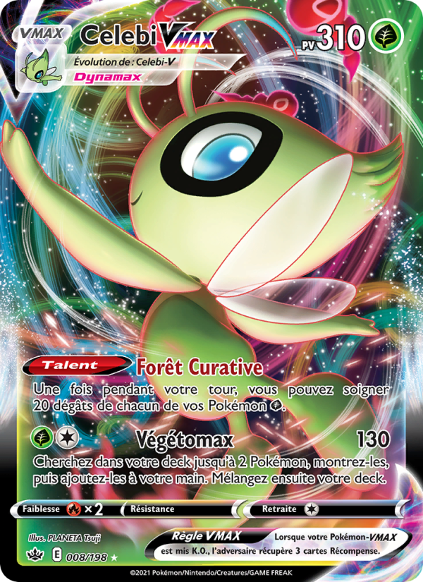 Celebi VMAX 8 — Règne de Glace (French Pokémon TCG card)