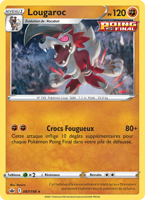 Lougaroc 87 — Règne de Glace (French Pokémon TCG card)