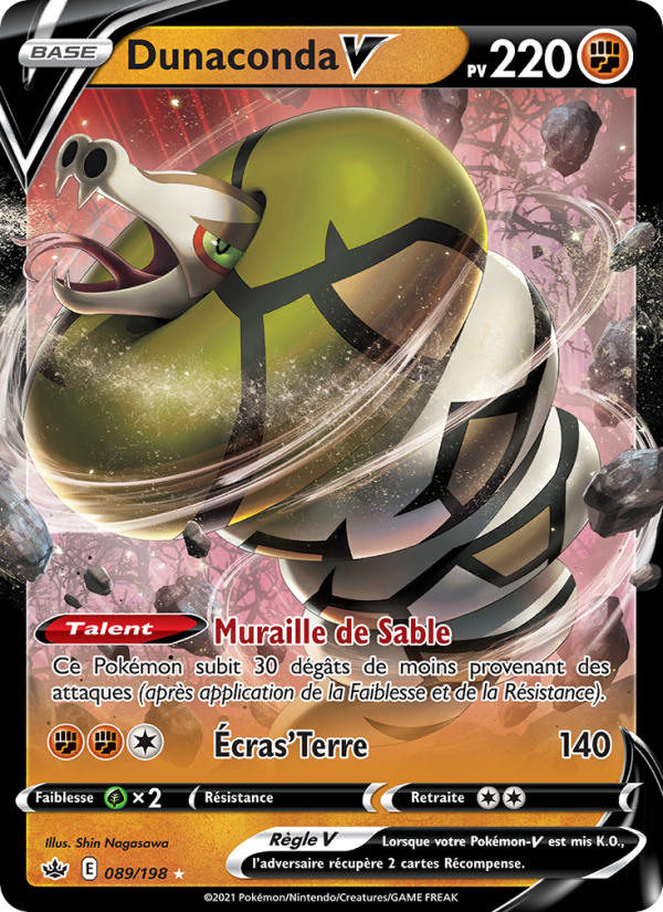 Dunaconda V 89 — Règne de Glace (French Pokémon TCG card)