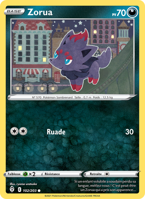Zorua 102 — Évolution Céleste (French Pokémon TCG card)