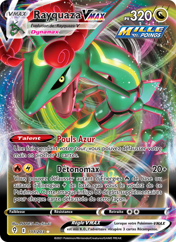 Rayquaza VMAX 111 — Évolution Céleste (French Pokémon TCG card)