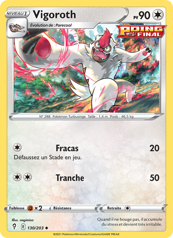 Vigoroth 130 — Évolution Céleste (French Pokémon TCG card)