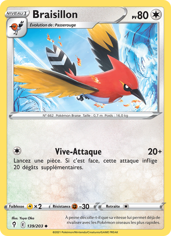 Braisillon 139 — Évolution Céleste (French Pokémon TCG card)