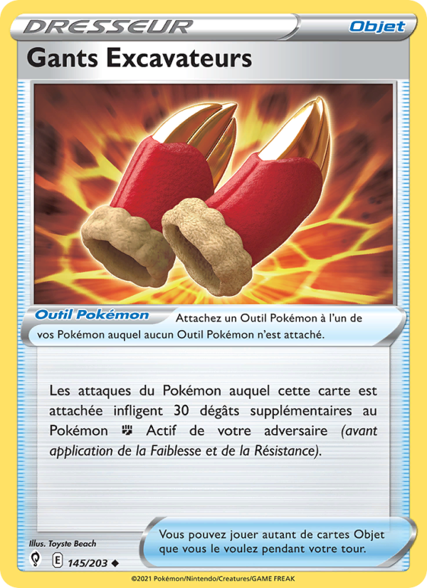 Gants Excavateurs 145 — Évolution Céleste (French Pokémon TCG card)