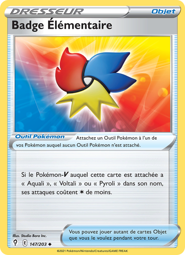 Badge Élémentaire 147 — Évolution Céleste (French Pokémon TCG card)