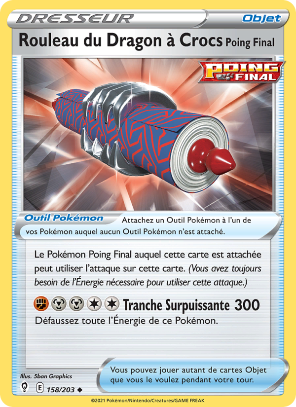 Rouleau du Dragon à Crocs Poing Final 158 — Évolution Céleste (French Pokémon TCG card)