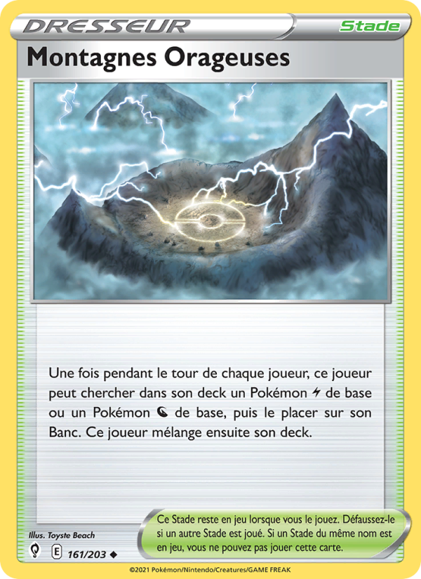 Montagnes Orageuses 161 — Évolution Céleste (French Pokémon TCG card)
