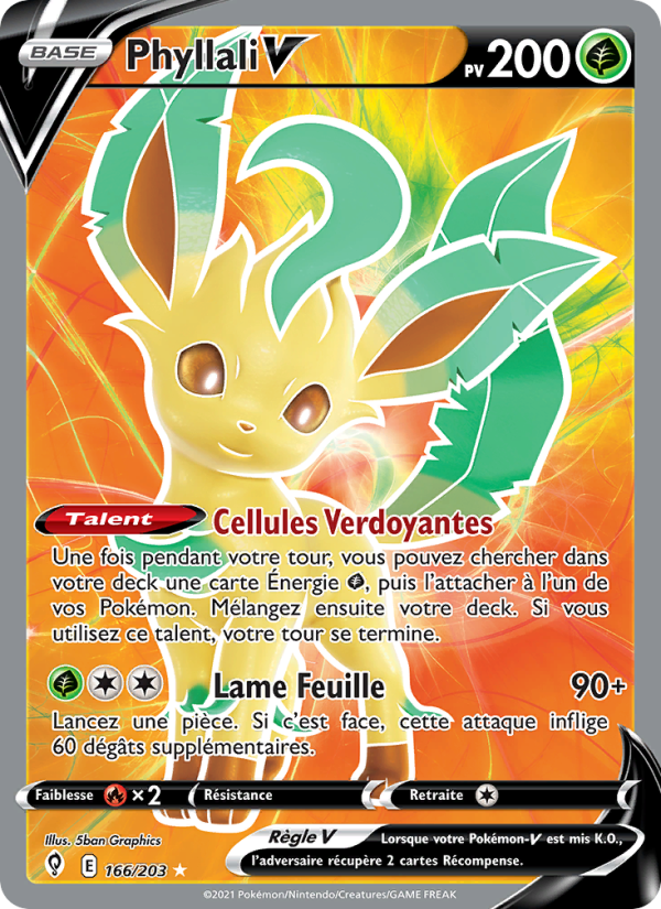 Phyllali V 166 — Évolution Céleste (French Pokémon TCG card)