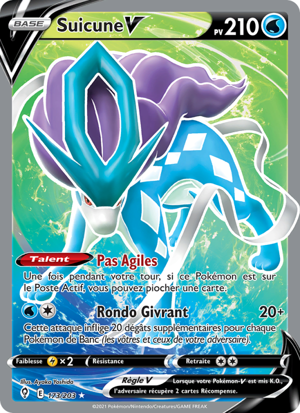 Suicune V 173 — Évolution Céleste (French Pokémon TCG card)