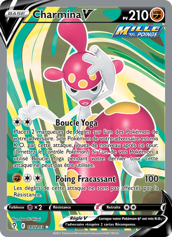 Charmina V 185 — Évolution Céleste (French Pokémon TCG card)