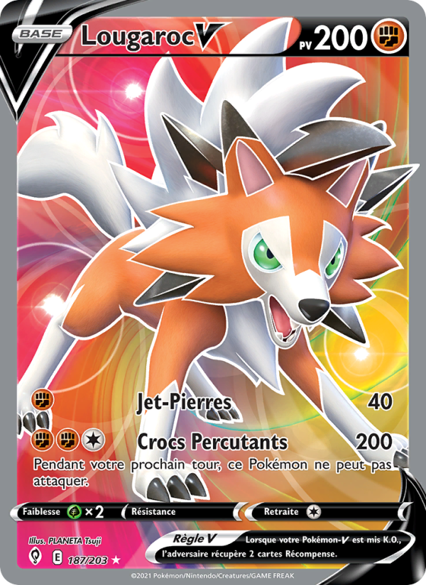Lougaroc V 187 — Évolution Céleste (French Pokémon TCG card)