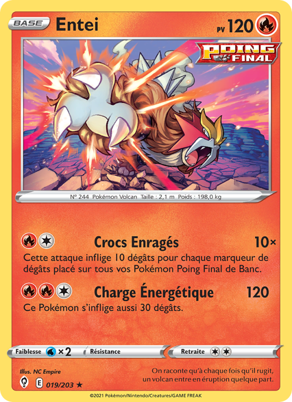 Entei 19 — Évolution Céleste (French Pokémon TCG card)