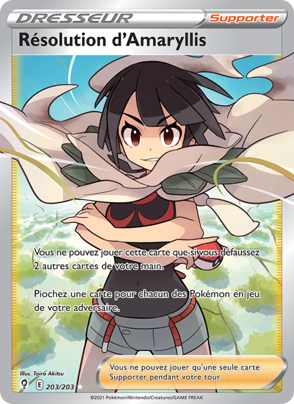 Résolution d'Amaryllis 203 — Évolution Céleste (French Pokémon TCG card)