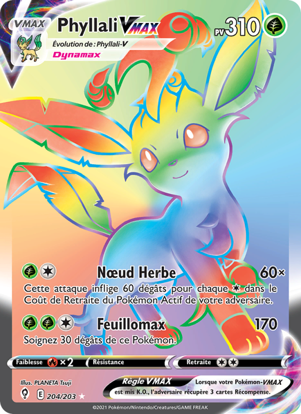 Phyllali VMAX 204 — Évolution Céleste (French Pokémon TCG card)