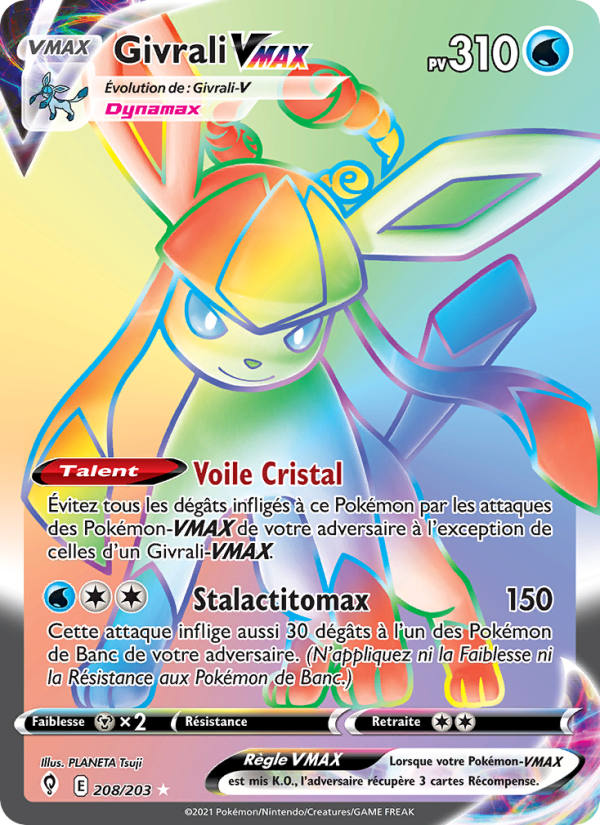 Givrali VMAX 208 — Évolution Céleste (French Pokémon TCG card)