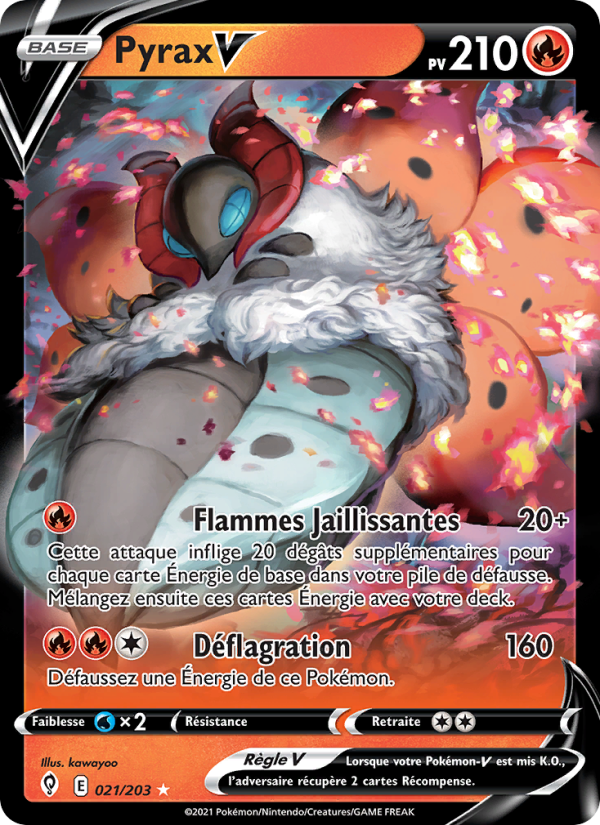 Pyrax V 21 — Évolution Céleste (French Pokémon TCG card)
