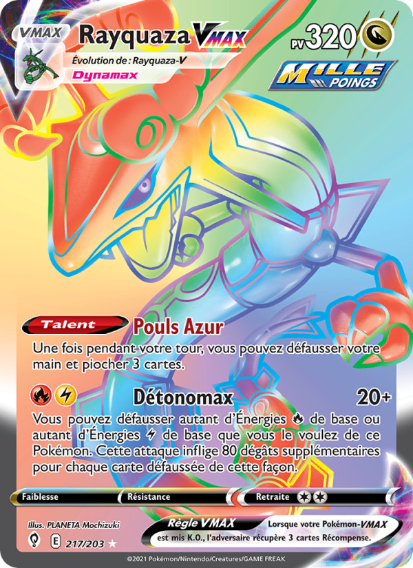 Rayquaza VMAX 217 — Évolution Céleste (French Pokémon TCG card)