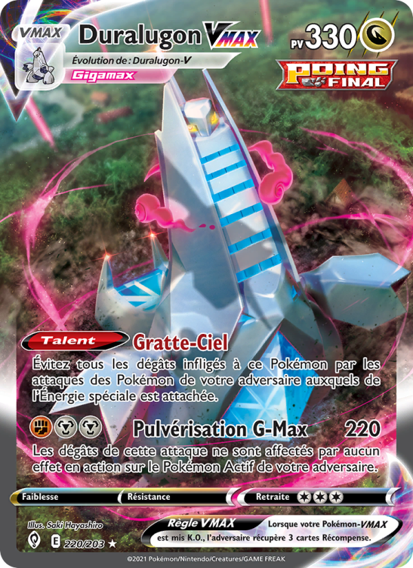 Duralugon VMAX 220 — Évolution Céleste (French Pokémon TCG card)