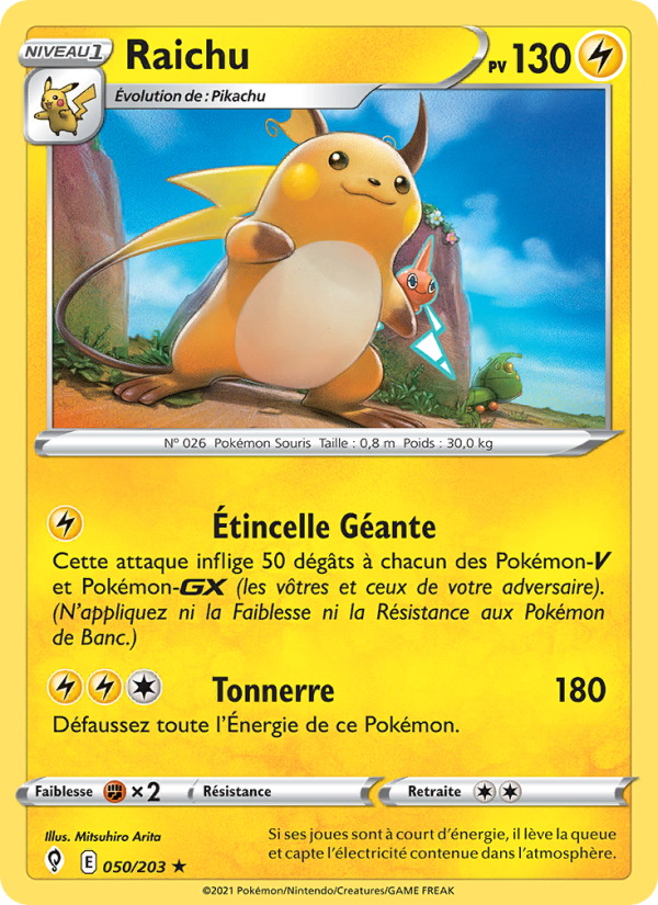 Raichu 50 — Évolution Céleste (French Pokémon TCG card)