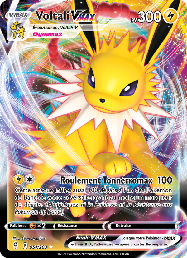 Voltali VMAX 51 — Évolution Céleste (French Pokémon TCG card)