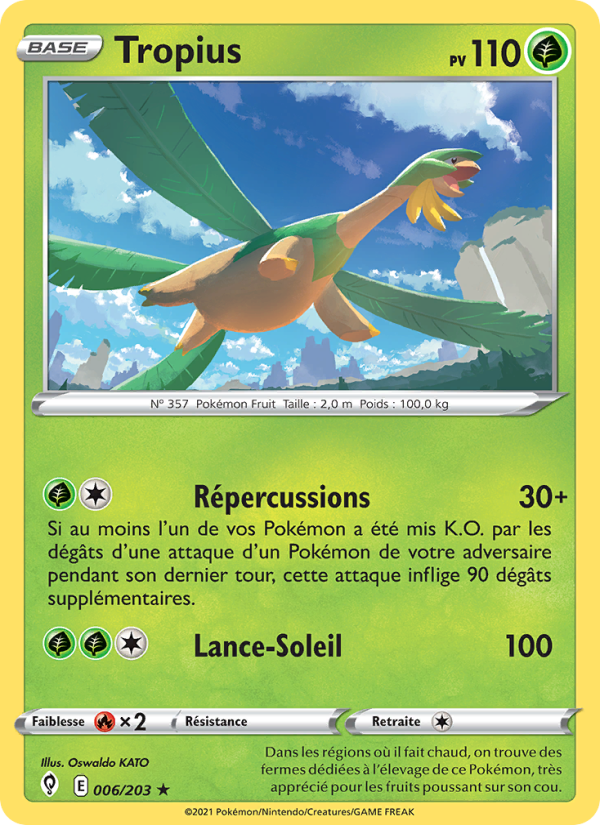 Tropius 6 — Évolution Céleste (French Pokémon TCG card)