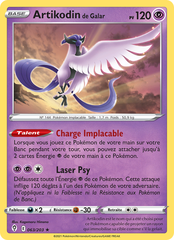 Artikodin de Galar 63 — Évolution Céleste (French Pokémon TCG card)