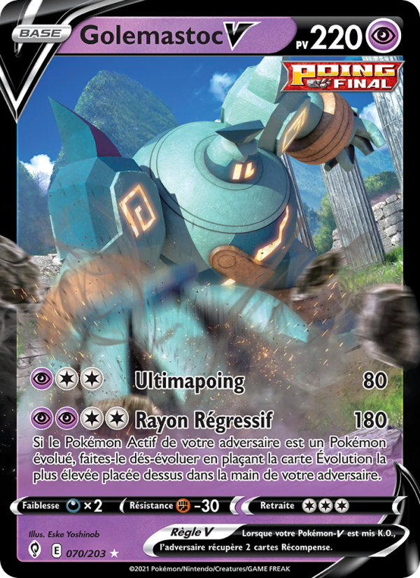 Golemastoc V 70 — Évolution Céleste (French Pokémon TCG card)