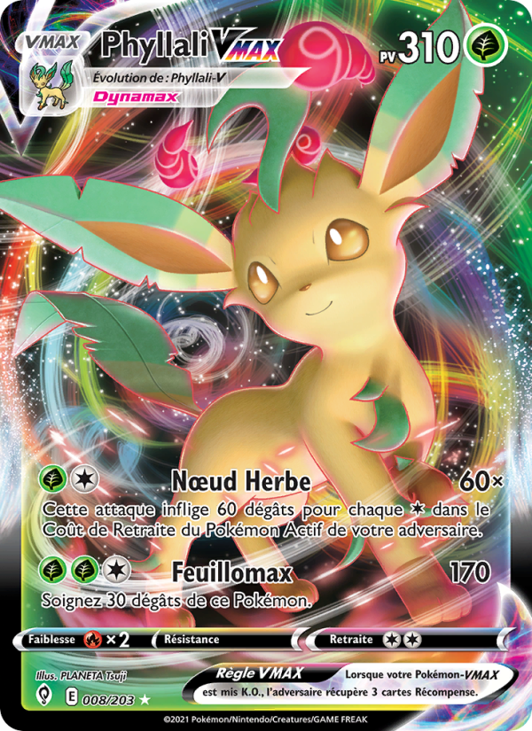 Phyllali VMAX 8 — Évolution Céleste (French Pokémon TCG card)