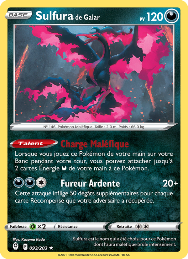 Sulfura de Galar 93 — Évolution Céleste (French Pokémon TCG card)