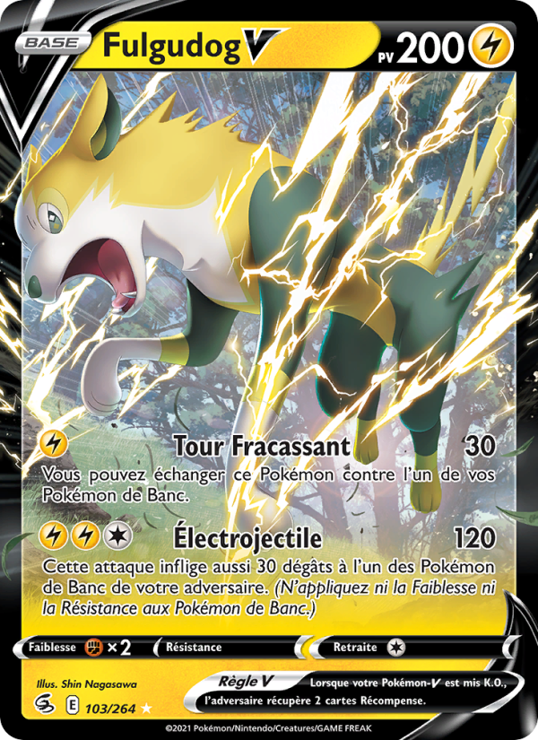 Fulgudog V 103 — Poing de Fusion (French Pokémon TCG card)