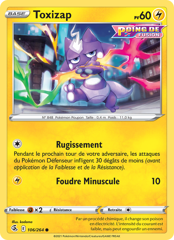 Toxizap 106 — Poing de Fusion (French Pokémon TCG card)