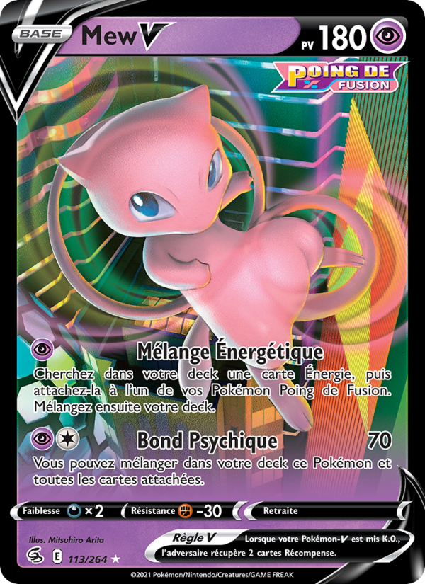 Mew V 113 — Poing de Fusion (French Pokémon TCG card)