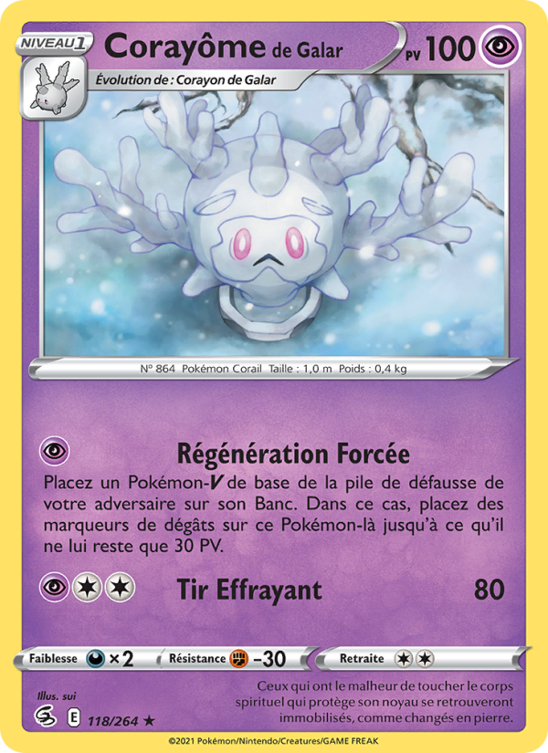 Corayôme de Galar 118 — Poing de Fusion (French Pokémon TCG card)
