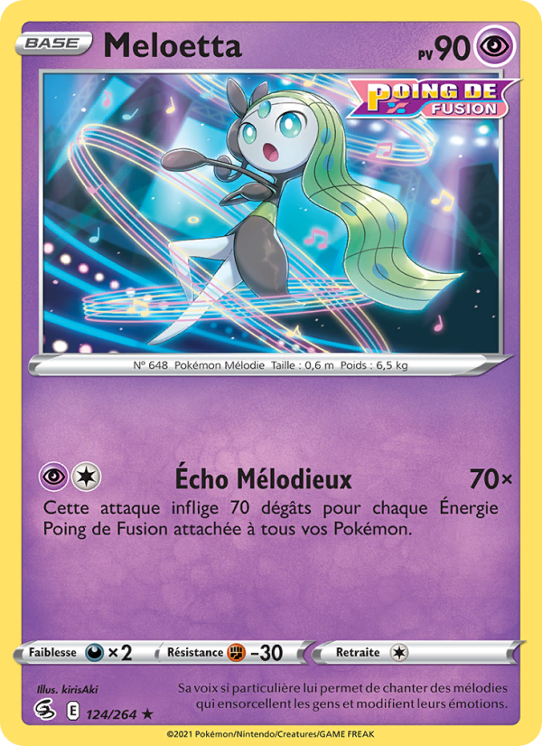 Meloetta 124 — Poing de Fusion (French Pokémon TCG card)