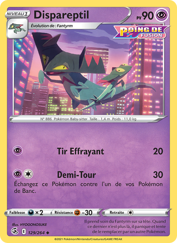 Dispareptil 129 — Poing de Fusion (French Pokémon TCG card)